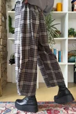Patrick Plaid Brushed Cotton 7/8 Barrel Pant Grey